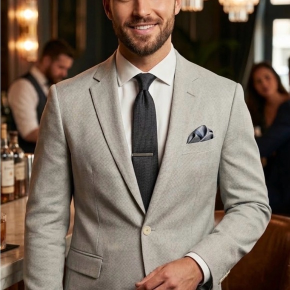 Calvin Klein Other - Calvin Klein Light Gray Single-Breasted Blazer